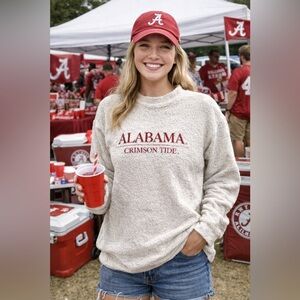Alabama 🐘 Crimson Tide | Creamy Gray Terry Sweatshirt